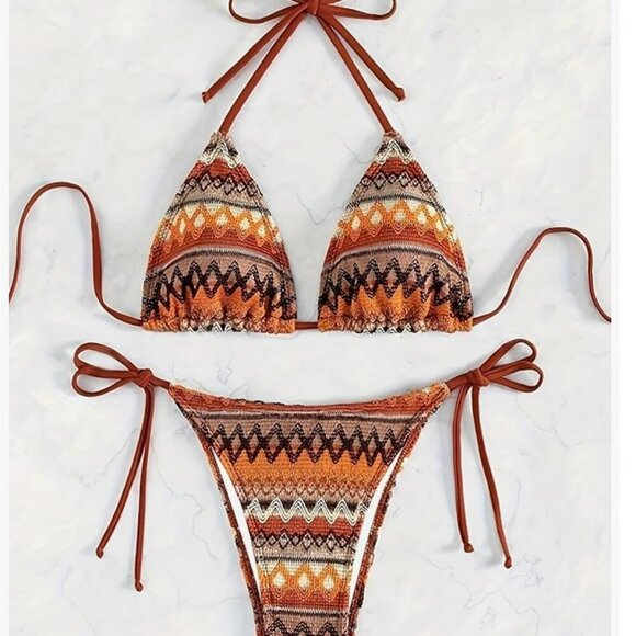 NWT Women's Bikini Swimsuits 2 Piece String Bikini Set Large - Picture 3 of 5